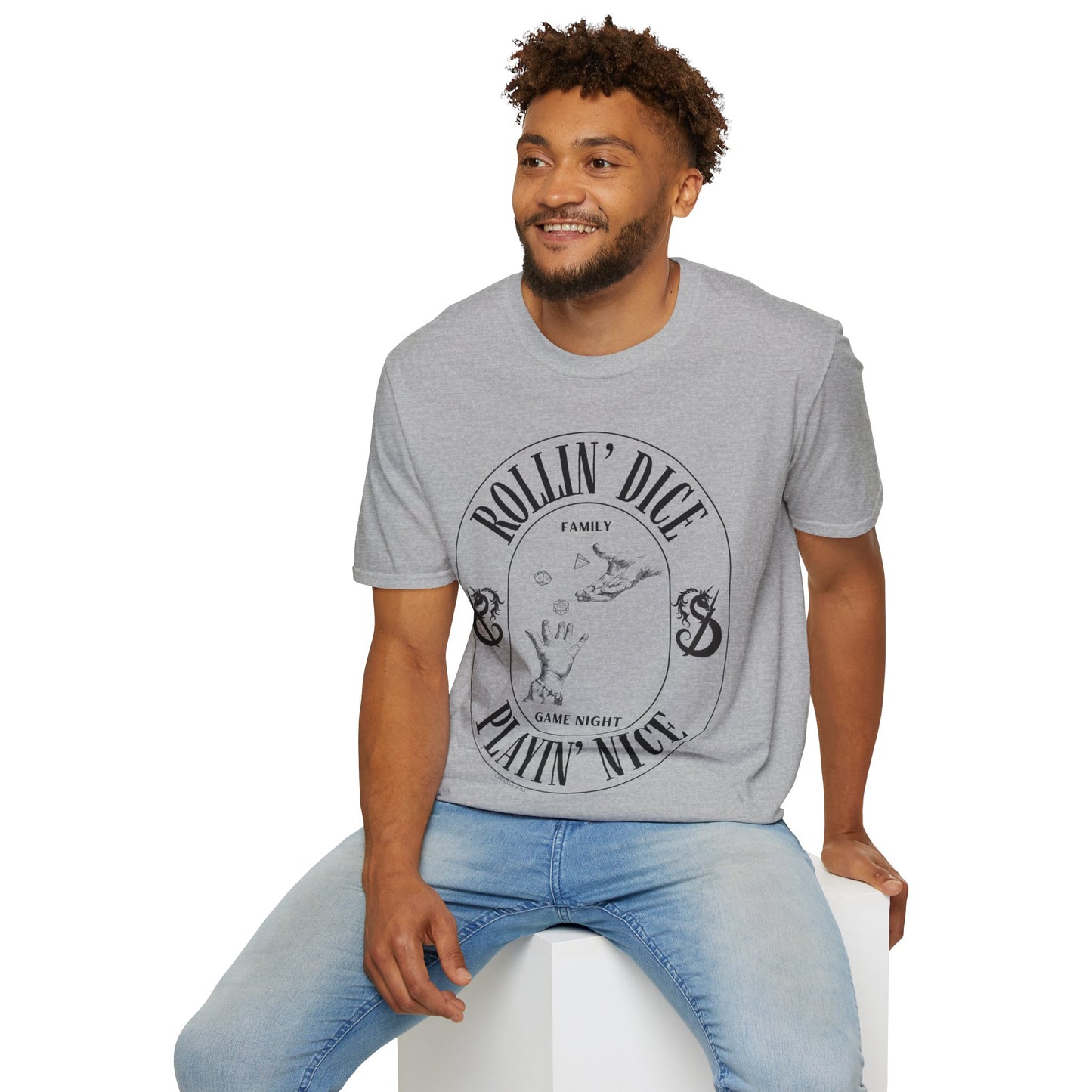 Rollin Dice and Playin Nice Family Game Night Tshirt
